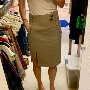 Nanette Lepore Tan Denim Pencil Skirt